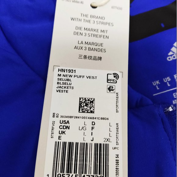 NEW Genuine Adidas Men's L Blue Puff Vest Large - Picture 3 of 6